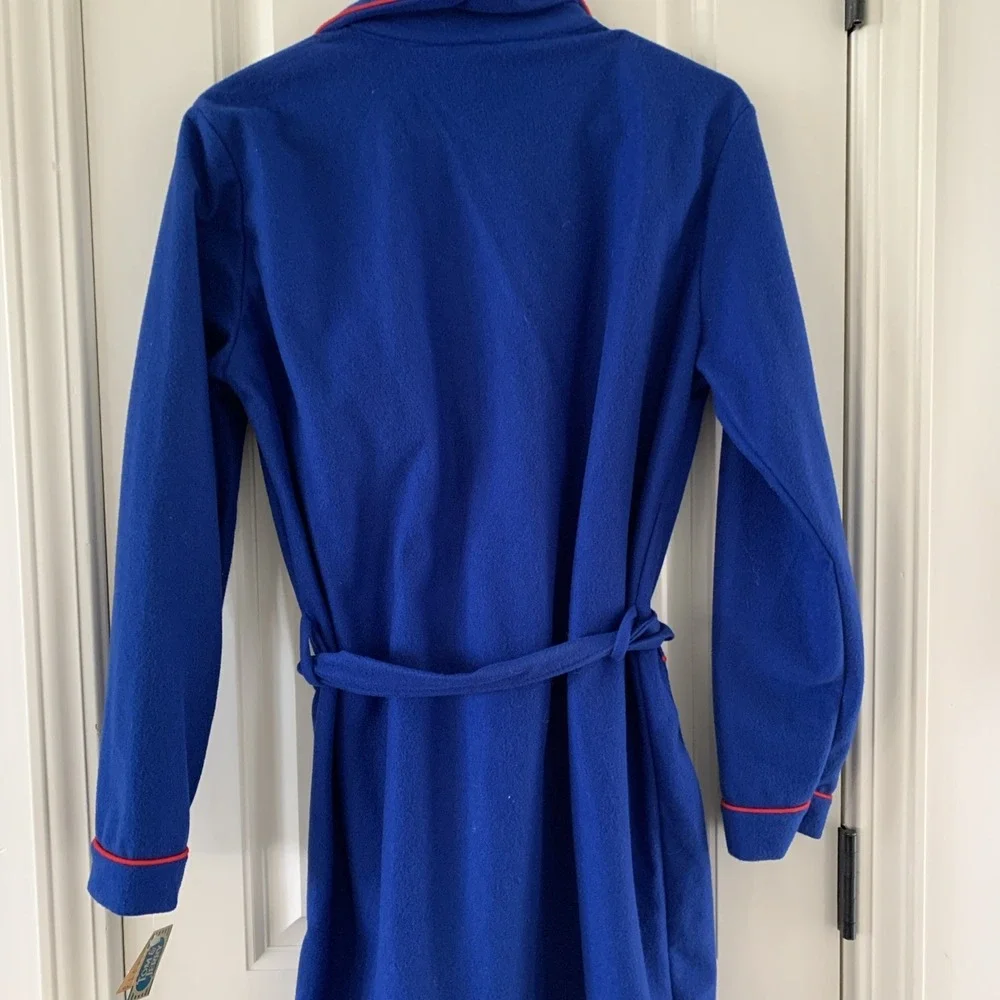 Vtg Tom & Jerry Boys Robe NWT Size 16 Made USA Crest On Pocket Blue W‎ Red Trim